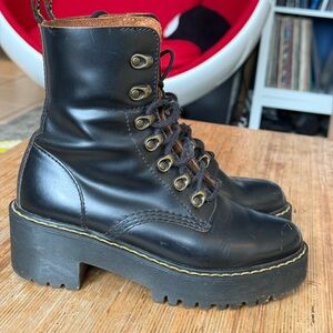 Dr. Martens Black Leather Platform Boots